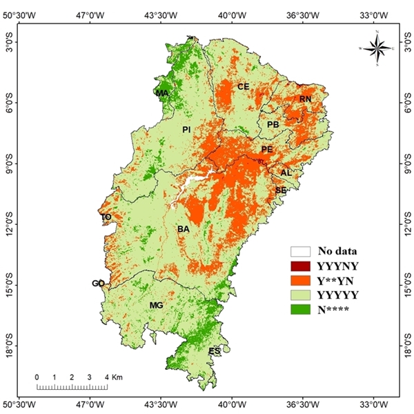 Áreas áridas e semiáridas degradadas_QGIS