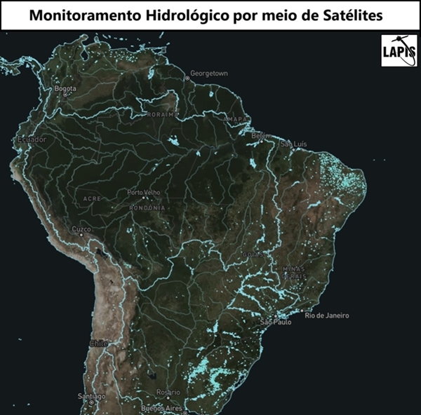 Imagem de satélites das bacias hidrográficas