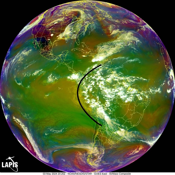 Imagem do satélite GOES-16_QGIS