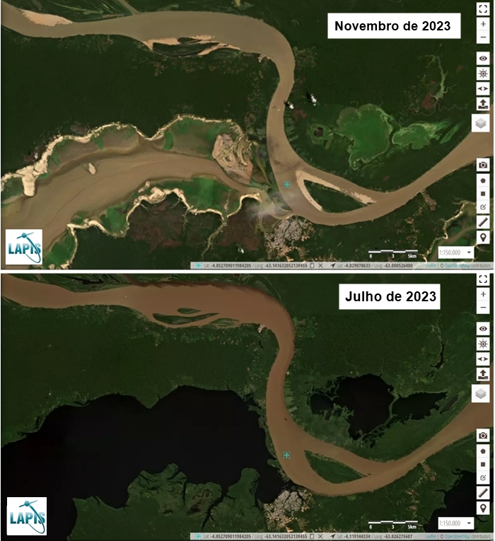 Imagens mostram seca nos rios da Amazônia_QGIS