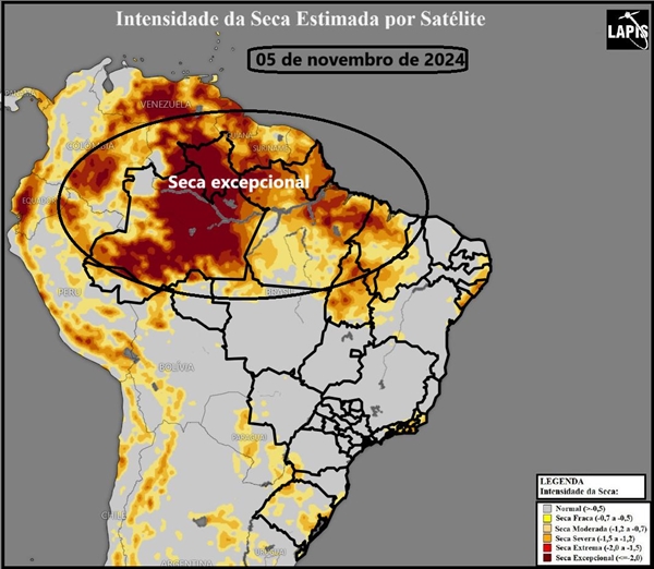 Mapa da intensidade da seca_