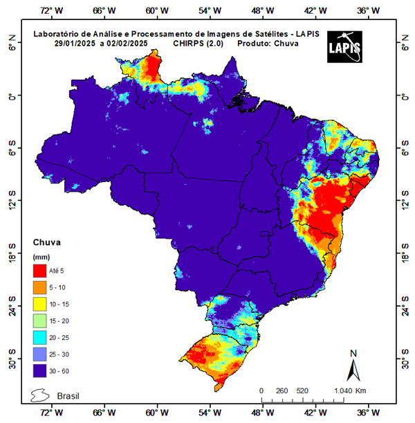 Mapa da precipitação baseado em dados de satélites_QGIS