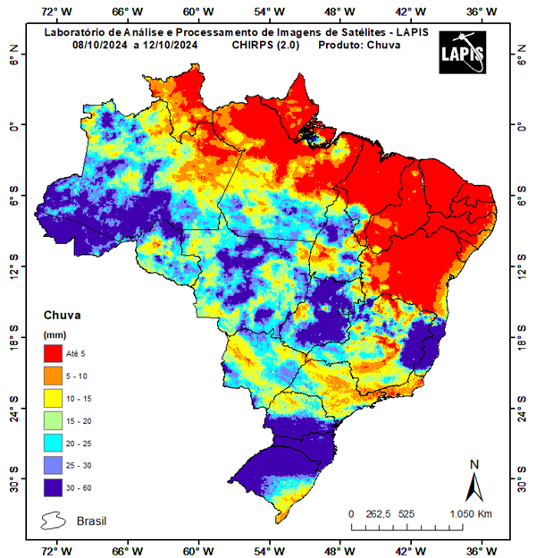 Mapa da precipitação nas regiões brasileiras_QGIS