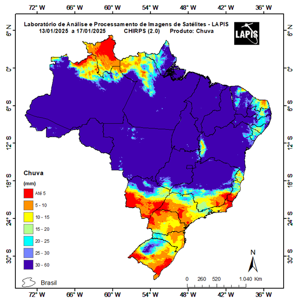 Mapa da precipitação nas regiões brasileiras_QGIS