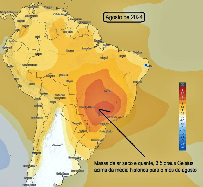 Mapa da previsão de seca no Brasil