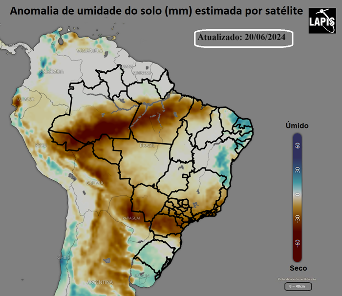 Mapa da umidade do solo baseado em dados SMOS_QGIS