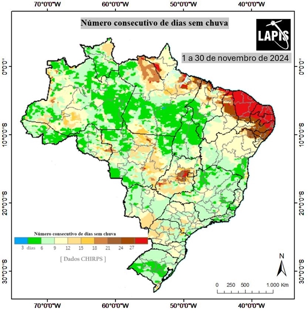 Mapa do número de dias secos_QGIS