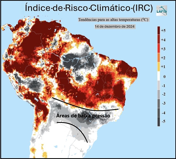 Mapa do índice de risco climático