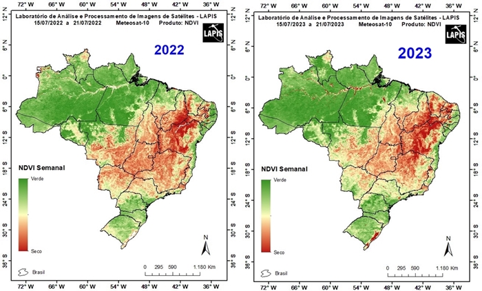 Mapas mostram áreas mais secas do Brasil