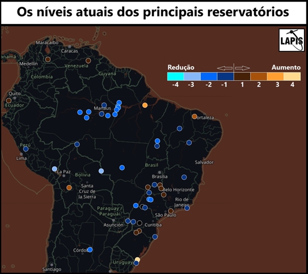 Monitoramento dos reservatórios a partir de satélites