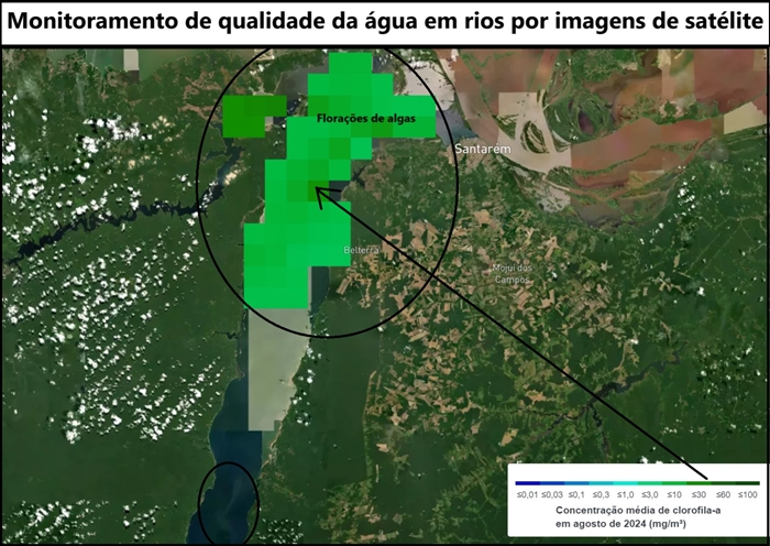 Monitoramento por satélite de algas em rios da Amazônia