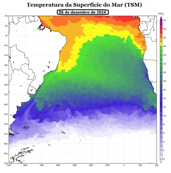 temperatura do Atlântico